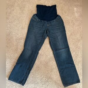 Indigo Blue from Motherhood Maternity. Boot cut denim jeans, petite medium.